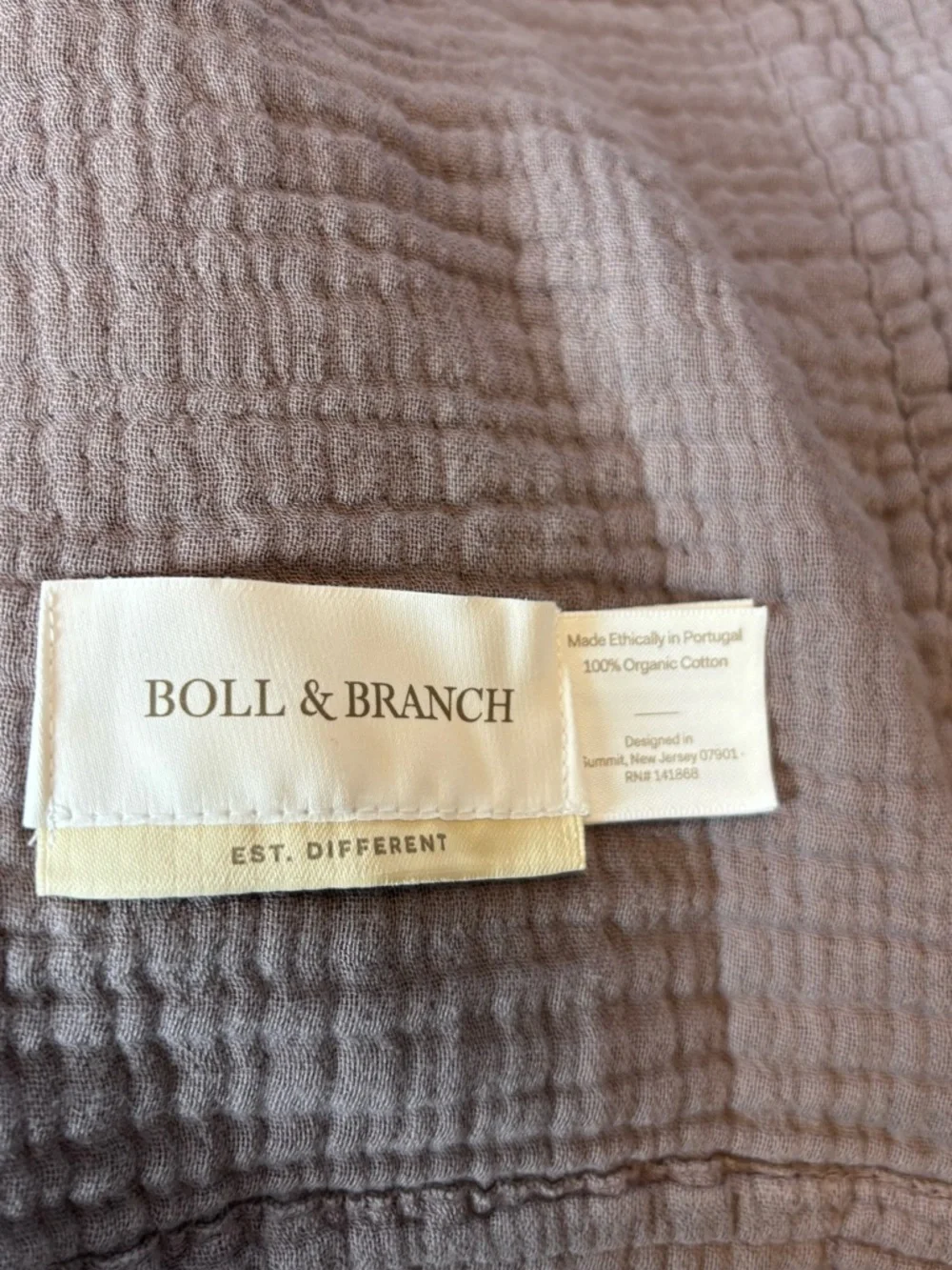 Boll & Branch Dream Bed Blanket Plum King Cal King Luxury Cotton Bedding